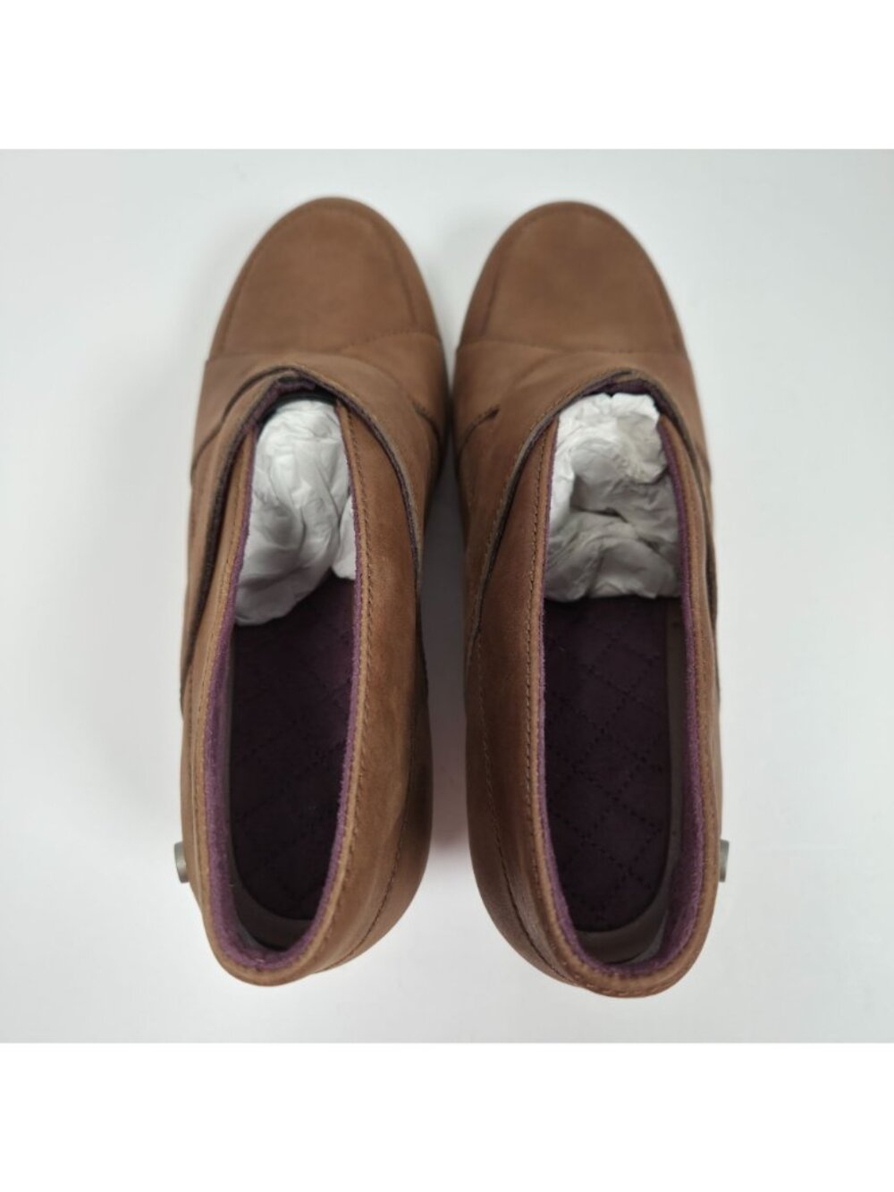 Mozo Descanso Women's Brown Leather Wedge Shoes US Size 7 NWOT SAMPLE - Picture 8 of 9